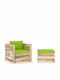 Garden & Outdoor Furniture Sets Living Room Set 2 Pieces Green with Pillows