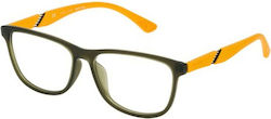 Police Plastic Eyeglass Frame Green VPL388 0L50