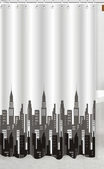 Cyclops City Κουρτίνα Μπάνιου Υφασμάτινη 180x200cm Λευκή Cyclops City Κουρτίνα Μπάνιου Υφασμάτινη 180x200cm Λευκή