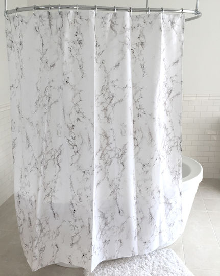 Cyclops Marble Shower Curtain Fabric 180x200cm White