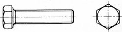 Lalizas Schraube des Bootes Sechskant Vollgewinde 6x30mm Inox 316 DIN 933 / ISO 4017