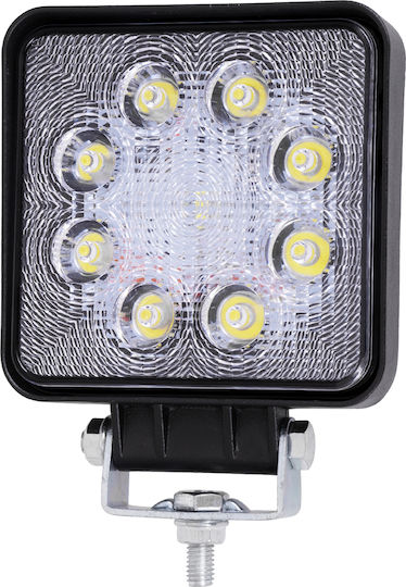 GloboStar PRO Series Квадратς Водоустойчив Фарове за кола LED Универсален 10 - 30V 24W 10.8см с Бял осветление 1бр