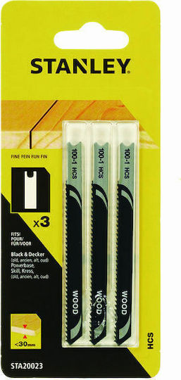 Stanley Jig Saw Blade for Wood HCS 3pcs STA20023