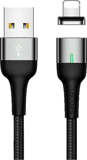 Usams US-SJ326 U28 Magnet detasabil USB-A la Cablu Lightning Negru 1m (SJ326USB03)