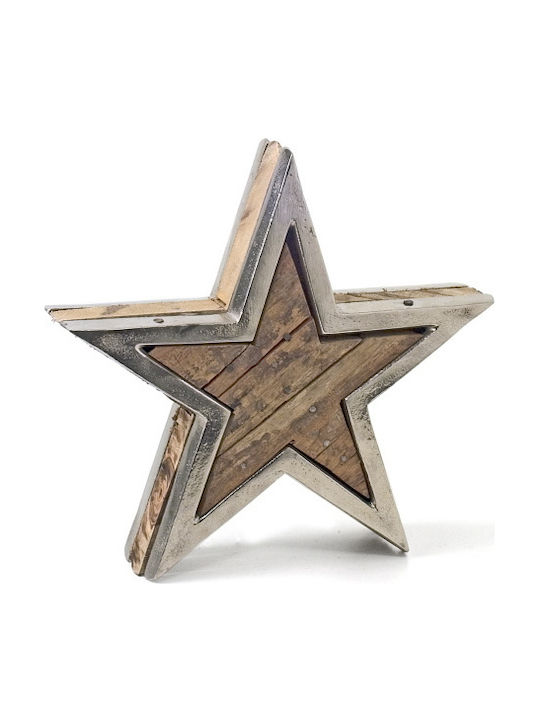 Zaros Wood Christmas Decorative Desktop Star 25.5x5.5x25.5cm Brown