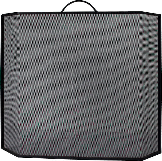 Budget OI_354782 Metallic Fireplace Screen 63.3x56cm Black