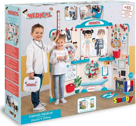 Smoby Kids Medical Set Tools & Medical Board Doctor's Office for 3+ Years Old