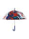 Rain Παιδική Ομπρέλα Μπαστούνι Spiderman Διάφανη με Διάμετρο 45εκ.