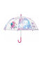 Rain Kids Curved Handle Umbrella Unicorn with Diameter 65cm Transparent