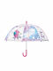 Rain Kinder Regenschirm Gebogener Handgriff Unicorn Durchsichtig mit Durchmesser 65cm.