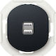 Aling Conel E6161.E1 Priză Mortice cu 2 Prize USB Negre