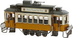 Dekodonia Vintage Διακοσμητικό Τρένο Μεταλλικό Porto Tram City Tour 28x8x14cm