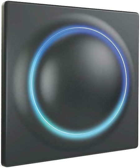 Fibaro Walli Switch Χωνευτός Διακόπτης Τοίχου Μονός με Πλαίσιο Μαύρος