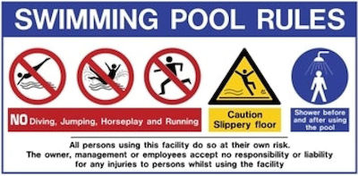 Πινακίδα Αυτοκόλλητη ''Swimming Pool Rules'' 572414.0008