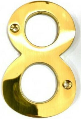 FFG Placă cu Număr 8 în Auriu Culoare 6cm 25584
