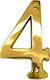 FFG Hausnummer 4 in Gold Farbe 6cm 25580
