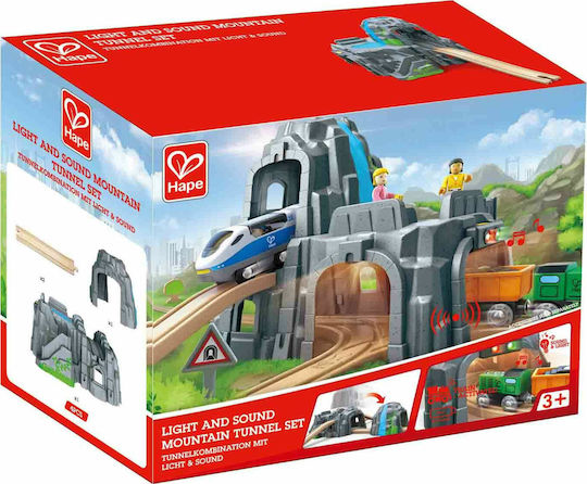 Hape Tunel Dublu Șine de Cale Ferată cu Sunet și Lumină pentru 3+ ani+ Ani