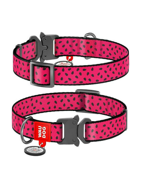 WauDog Watermelon Metal Dog Collar In Pink Colour 35 - 58cm