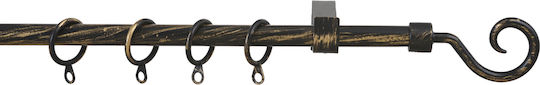 Сгъваемо Металик Корниз Кука Φ12мм 60-120cm Черно / златно