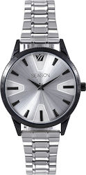 Season Time Battery Watch with Metal Bracelet Silver