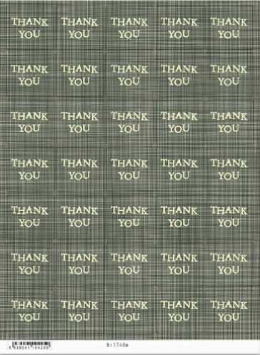 Synchronia Thank You Autocolant decorativ pentru proiecte DIY 21cm.