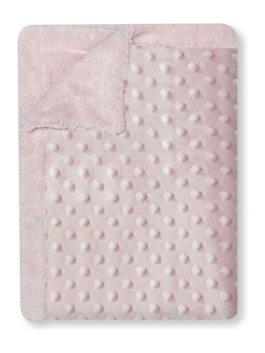 Interbaby Κουβέρτα Αγκαλιάς & Λίκνου Poua Ροζ 80x110εκ.