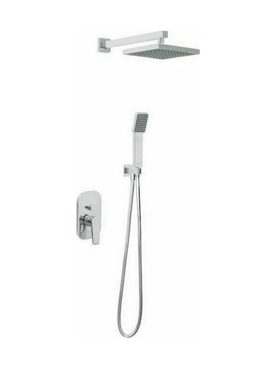 Viospiral Etna Built-In Showerhead Set with 2 Exits Silver