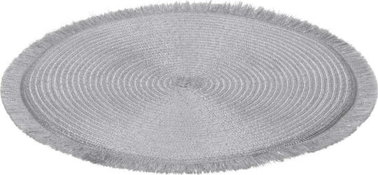 JK Home Decoration Platzdeckchen Rund Stoff Silber 35cm 1Stück
