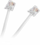 Flat Telephone Cable RJ11 6P4C 10m White (DM-0033F-10)