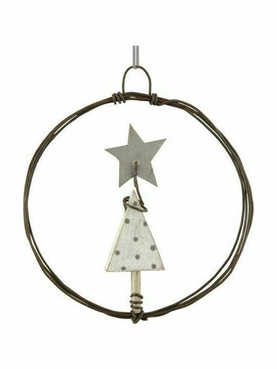 Synchronia Crăciun Decorativ Lemnos Coroană de flori cu Diametru 7.5cm.