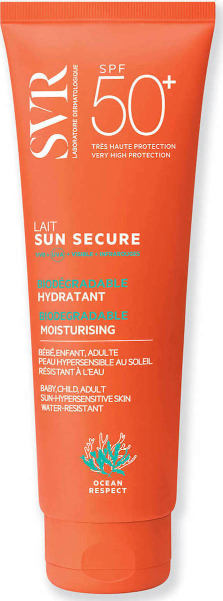 SVR Laboratoire Sun Secure Lait SPF50+ Λεπτόρευστο Βελούδινο Γαλάκτωμα για Πρόσωπο & Σώμα 250ml