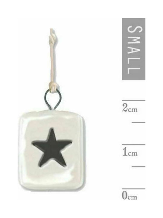 Synchronia Christmas Porcelain Star Ornament White 1.5cm