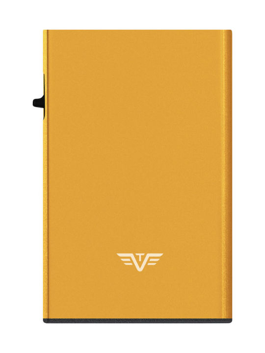 Tru Virtu Click & Slide Men's Card Wallet with Slide Mechanism Gold