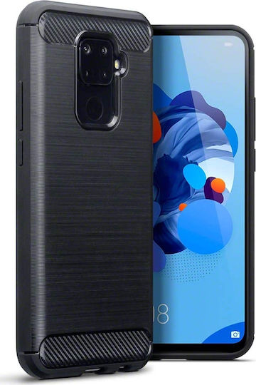 Terrapin Carbon Fibre Back Cover Σιλικόνης Μαύρο (Huawei Mate 20 Lite)