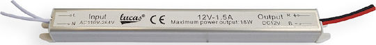 Lucas LED Τροφοδοτικό LED Ισχύος 18W με Τάση Εξόδου 12V