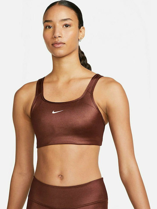 Nike Swoosh Women's Sports Bra with Removable Padding Bronze Eclipse