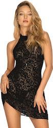 Obsessive Softily Set Babydoll Sexy Chemise și tanga Black