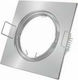Avide ABGU10F-SS-SN Square Metallic Recessed Spot with Socket GU10 Silver 8.1x8.1cm. 1pcs