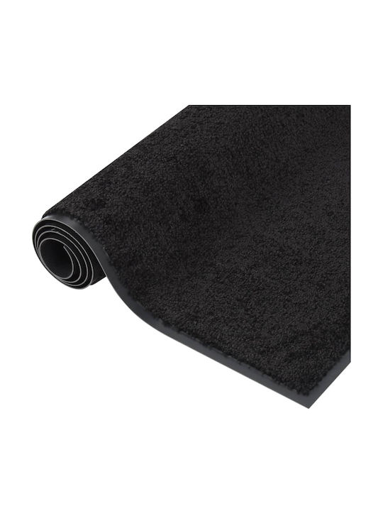 vidaXL Fußmatte Teppich mit rutschfester Unterlage Black 60x80cm
