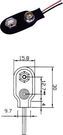 Suport baterii cu 1 slot 9V (01.145.0001)