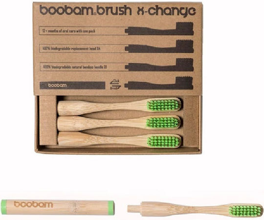 Boobam Brush X-Change Οδοντόβουρτσα Soft Πράσινο 4τμχ