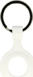 iSelf Key Ring Keychain Case Silicone for AirTag in White color