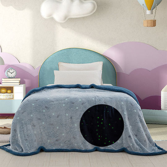 Palamaiki Velvet Blanket Spaceship Fluorescent Gray 160x220cm