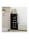 Holz Schuhschrank mit 6 Regalen Black L32xW35xH92cm