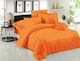 Le Blanc Παπλωματοθήκη Βαμβακερή Υπέρδιπλη 220x240 Cotton Line Orange