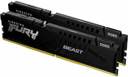 Kingston Fury Beast 32GB DDR5 RAM με 2 Modules (2x16GB) και Ταχύτητα 4800 για Desktop