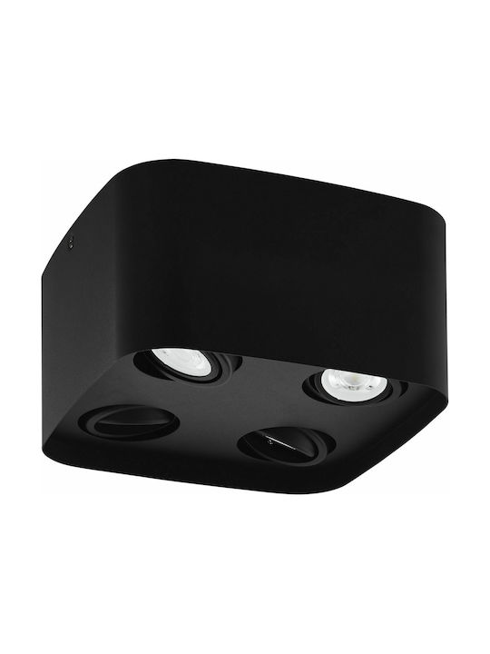 Eglo Modern Metal Ceiling Light with Socket GU10 24pcs Black