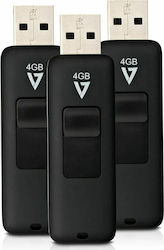 V7 VF24GAR-3PK-3E 4GB USB 2.0 Stick Negru