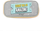 Mr. Wonderful Fabric Pencil Case Today Will Be Amazing with 1 Compartment Gray