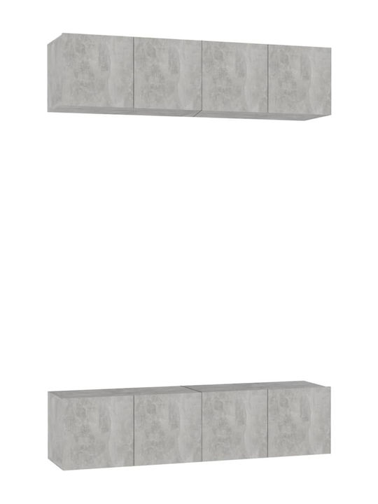 Shelves Wall Grey 4pcs 60x30x30cm